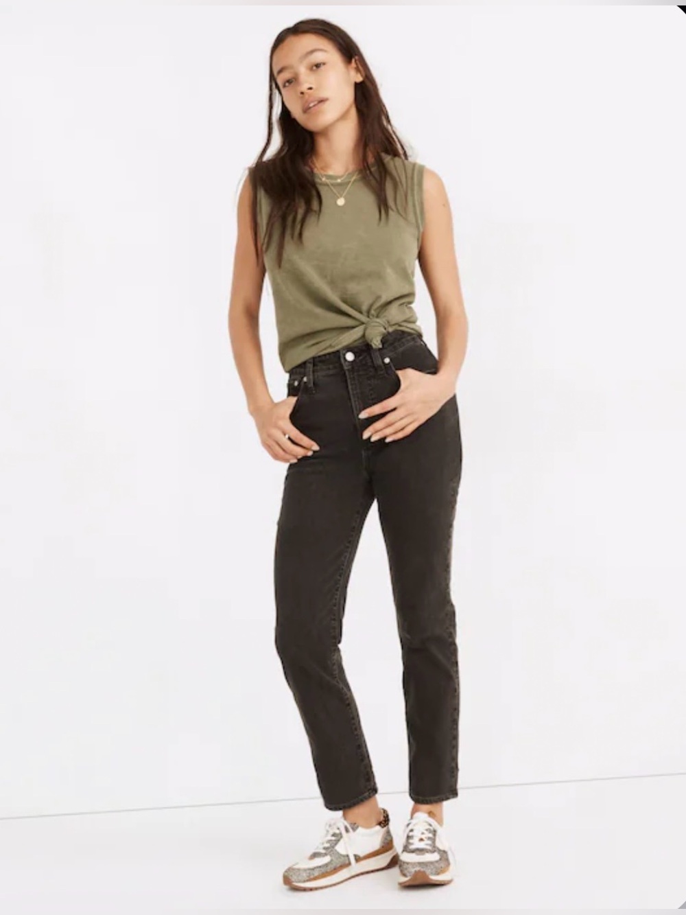 Madewell curvy perfect vintage jeans 27 lunar black tapered 90s hi rise stretch